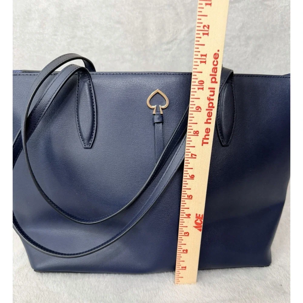 Kate Spade NWT'S  Adel Navy Blue Leather Large Zip Tote Handbag Purse $328